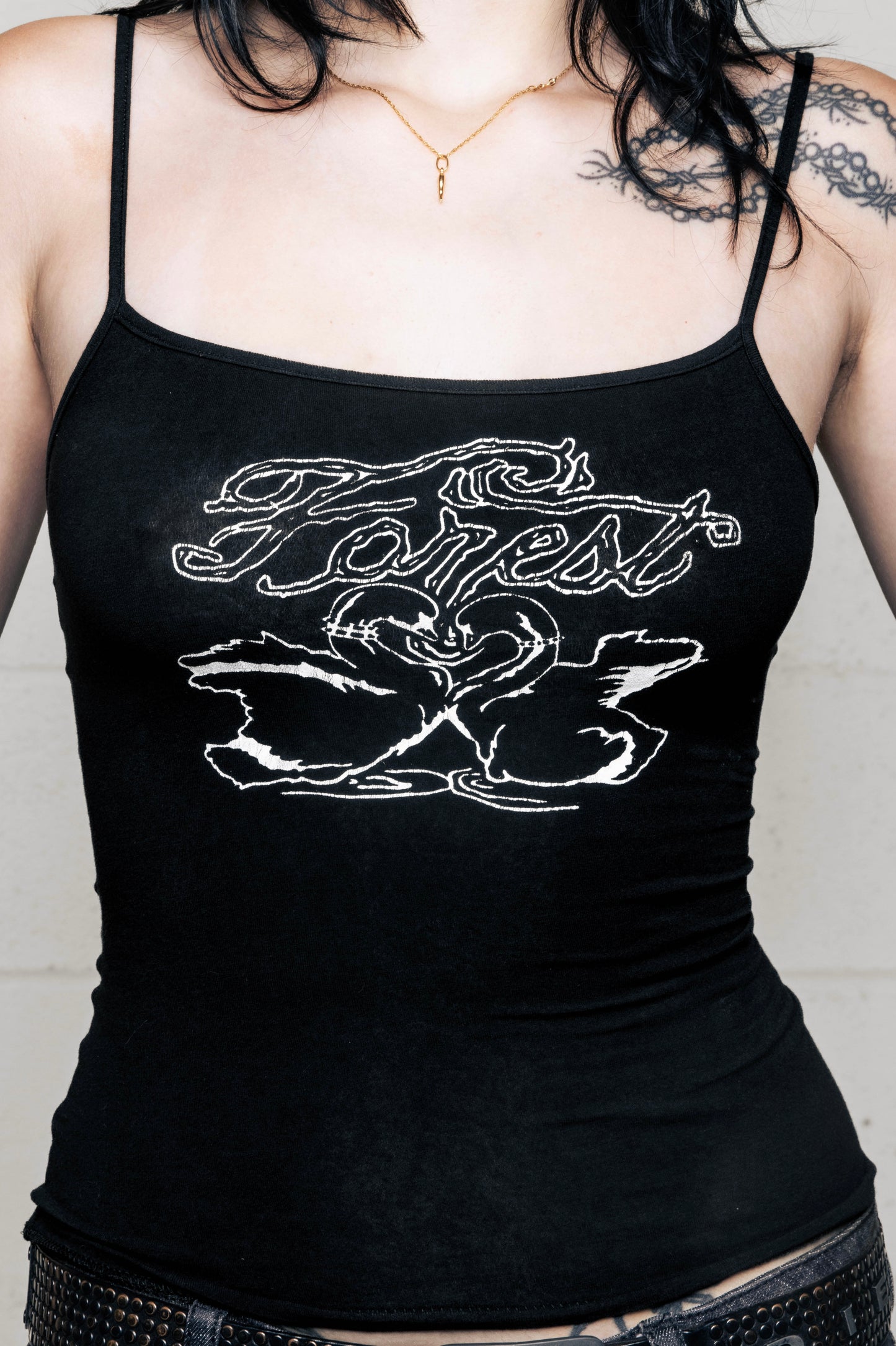 'Kissing Swans' Semi-Sheer Tank (preorder)